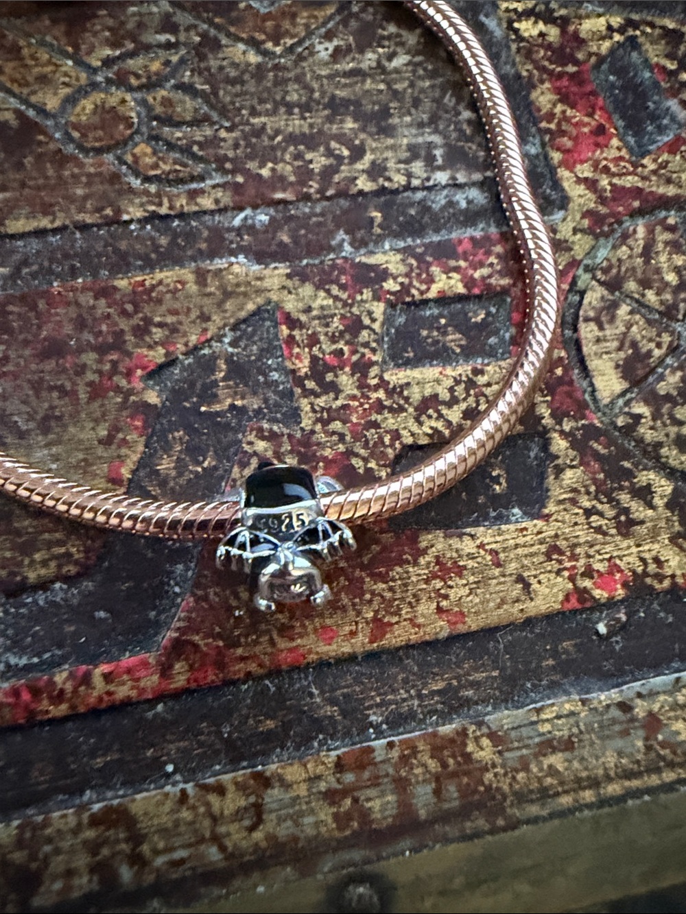 Silver & Black Mickey Charm with Orange Pumpkin - Picture 4 of 5